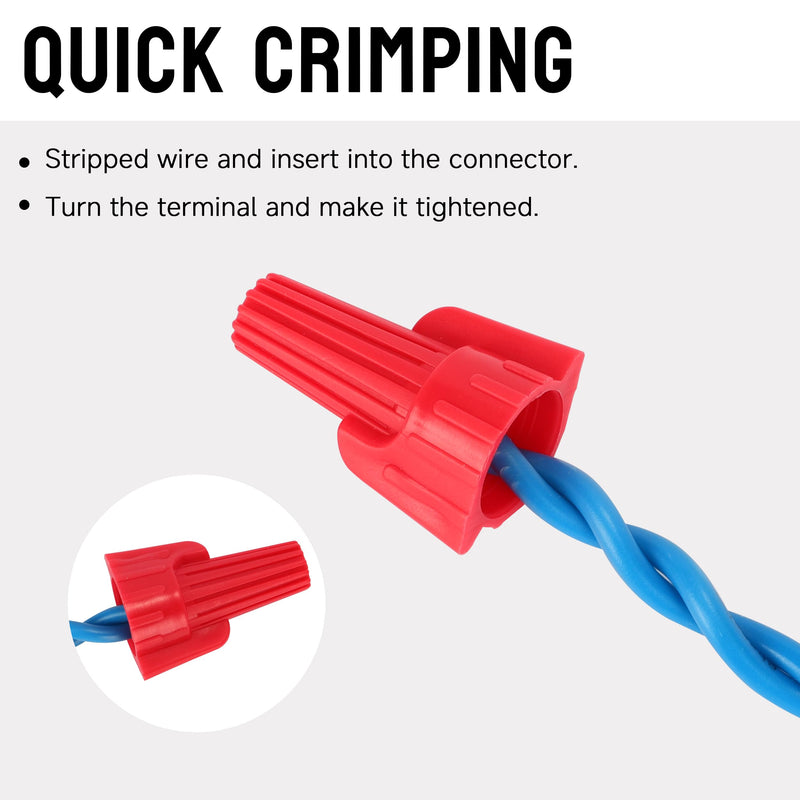 40pcs Winged Wire Nut Connector - AWG 14-6 Blue - Insulated Insert Twist Electrical Wire Terminal with Spring, Portable Wire Caps for Quick Connection WINGED NUT