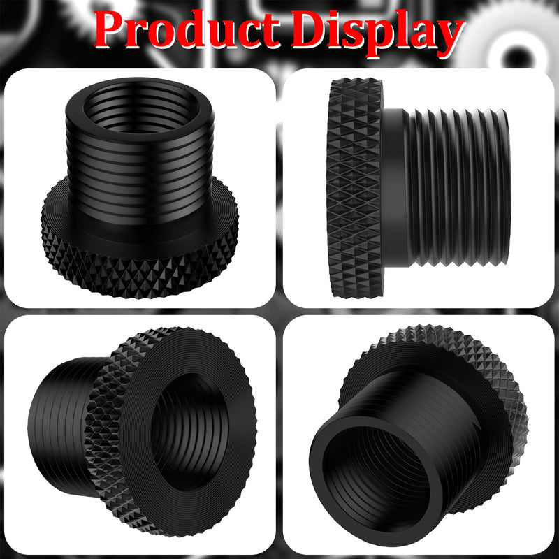 2 Pack Thread Protector 1/2-28 to 5/8-24 Thread Adapter Steel with Rubber Washer Black 1/2 x 28 convert to 5/8 x 24