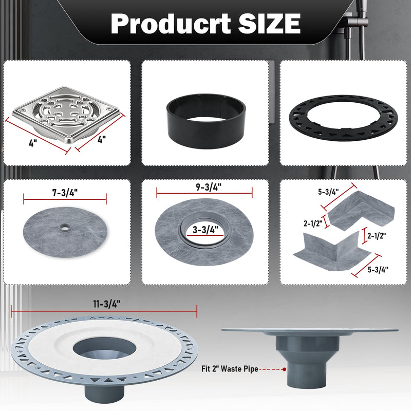 Shower Drain Kit with Integrated Bonding Flange