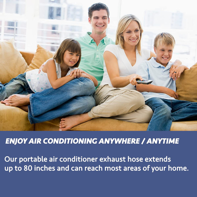 Air Conditioner Hose, Portable Exhaust Vent Hose with 5.1 Inch Diameter - Clockwise, with Length up to 80" 5.1" - Clockwise