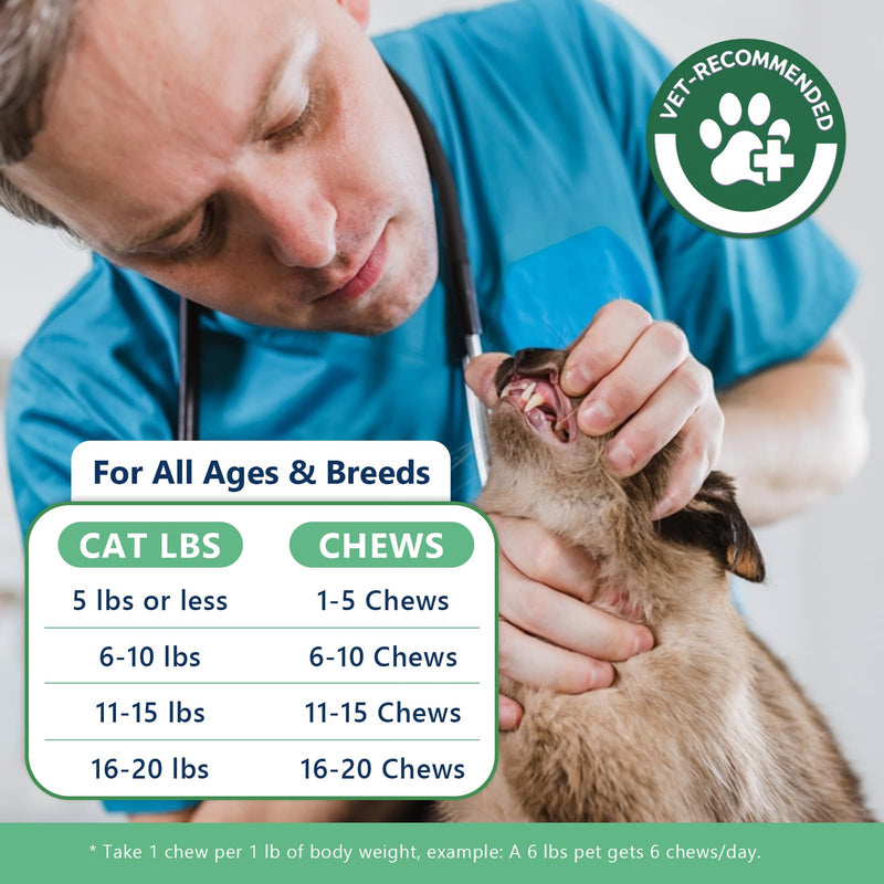 22-in-1 Cat Multivitamin Chews, Taurine & Lysine for Cats, Omega 3,6,9, Cat Vitamis and Supplements Support Immune, Skin, Joint, Digestion, Heart & Energy 500 Crunchy & Creamy Treats for Cats All Ages