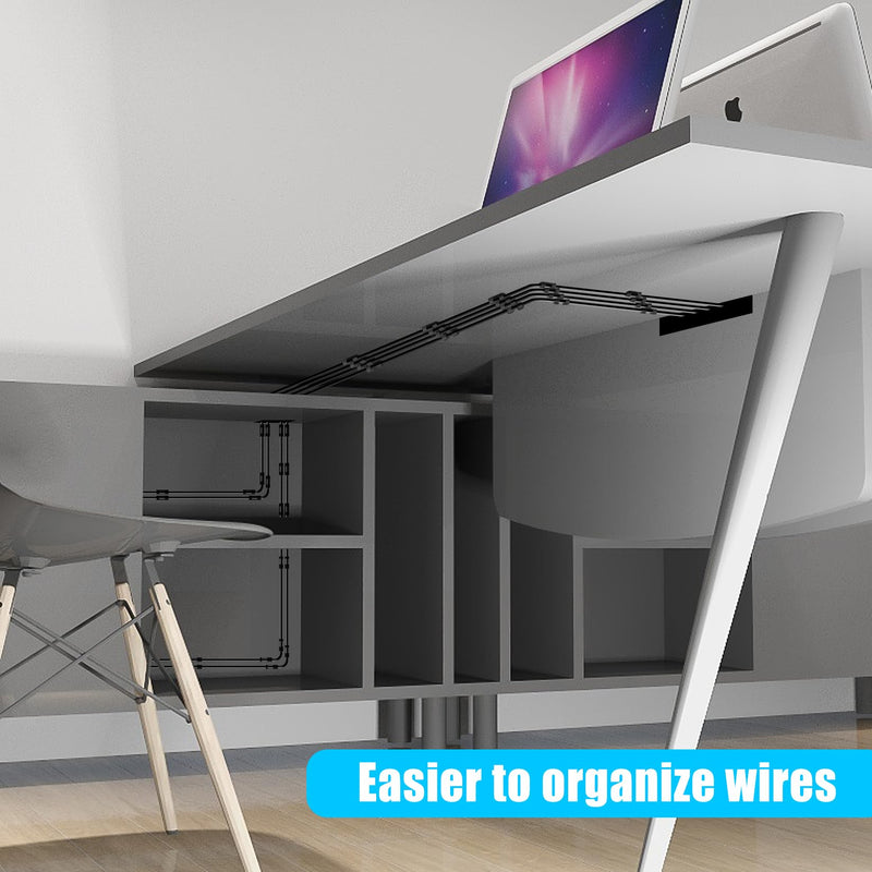 XHF 50pcs Medium Self Adhesive Cable Clips Black,Wire Clips Cable Management Wire Organizer Cord Holder for Under Desk, Car, Wall, TV PC Ethernet Cable Medium-50pcs - NewNest Australia