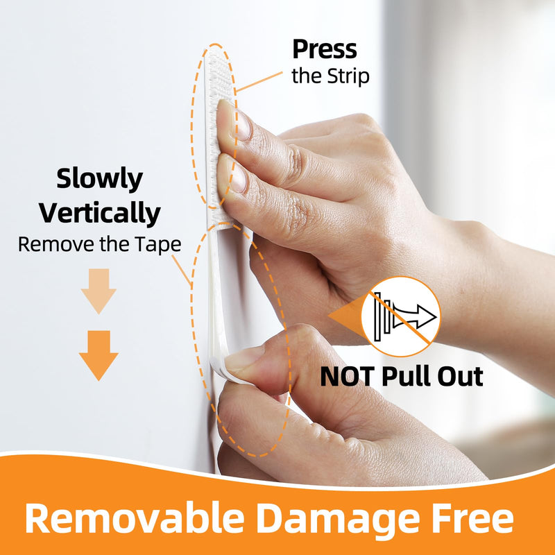 Picture Hanging Strips,Picture Hanger Kit, Removable Damage Free,Picture Hanging Hooks,White Medium(40Pack) Picture Hanging Strips-M