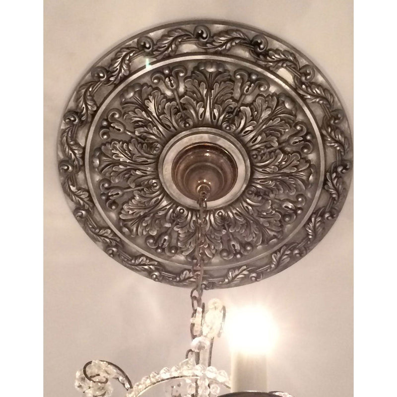 Ekena Millwork CM19SPCBF Spring Leaf Ceiling Medallion, Cloud Burst Cloud Burst (Flat Finish)