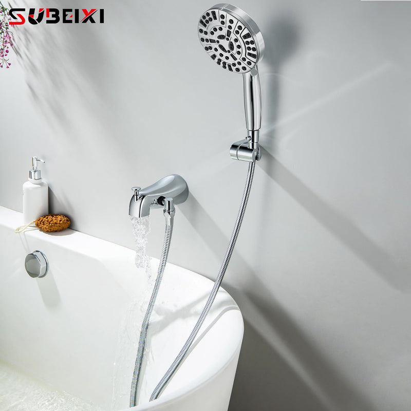Tub Spout with Diverter, Chrome High Pressure 10 Mode Handheld Shower Sprayer, Bathtub Faucet with Sprayer