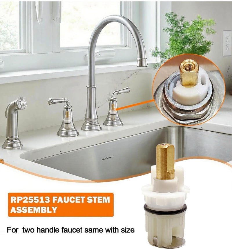 RP25513 Faucet Stem Assembly Replacement kit for Delta Two Handle Faucet Repair Kit with RP24096 cartridge, RP4993 Seat and Spring, RP24097 Turn Stop 1/4, Pack of 4