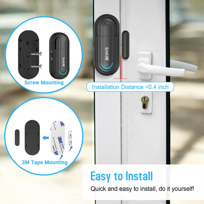 Pool Door Alarms for Home Security Loud, 0-120 Db Volume Ajustable with 4 Modes, Wireless Door Alarm with Remote for Kids Safety/Dementia Patients/Home/Pool (2 Sensor & 1 Remote) 1 Remote & 2 Sensor