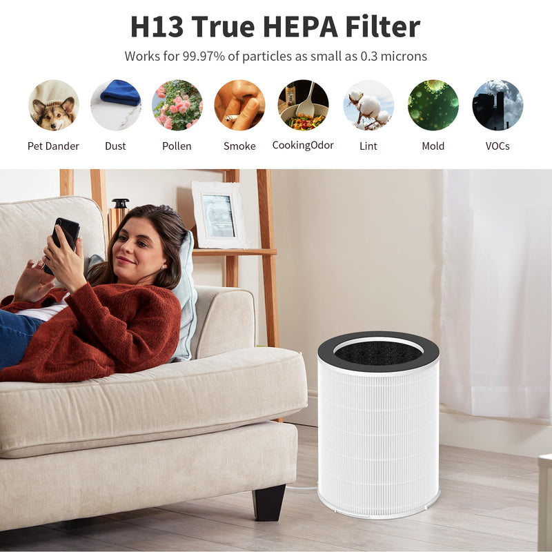 1-Pack KJ510B Replacement Filter Compatible with Kokofit KJ510B Air Purifier, 3-in-1 Filtration System 1-Pack