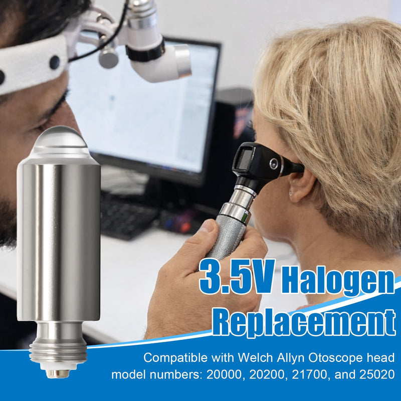 03100-U Halogen Replacement Bulbs Compatible with Welch A-llyn Otoscopes, 3.5 Volt Replacement Bulbs, 4 Pack