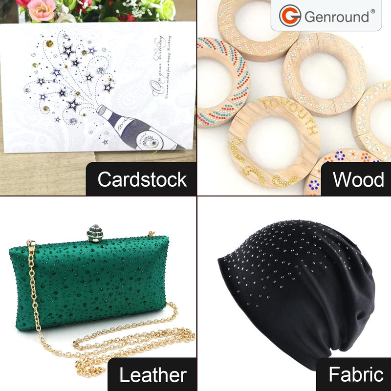 Hotfix Rhinestone Setter, LCD Display Hotfix Applicator Tool Bedazzler Kit with Rhinestones Hot Fixed Wand for Clothes Clothing Fabric Crafts 6000pcs AB Crystal Clear 3 Gems Sizes Tips