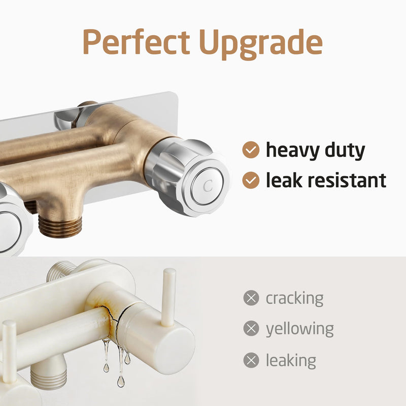 KES 4 Inch All Metal RV Shower Faucet, Leak-Proof Camper Shower Faucet Valve Diverter Replacement for Indoor and Outdoor Shower (Valve Body Only, Showerhead Not Included), Chrome Downward Spout