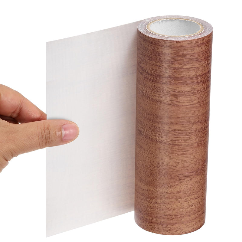 PATIKIL Wood Grain Repair Tape 8" X30', Self Adhesive Realistic Textured Repair Tape Patch with Scraper for Floor Door Table Cabinets Desk, Red Oak