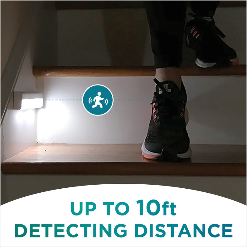 Brilliant Evolution Wireless LED Stair Lights 6 Pack - LED Motion Sensor Light - Closet Light - Battery-Operated Lights - Stick-On Lights - Motion-Activated Indoor Step Light - Motion Night Light