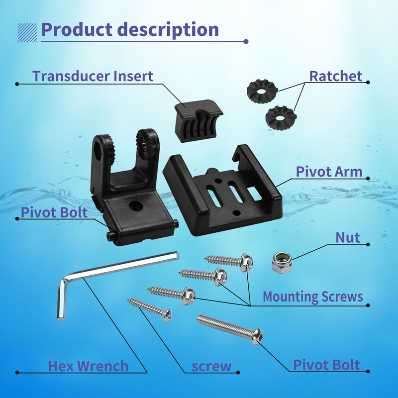 7400931 XNT Transducer Bracket, Transducer Mounting Plate for MHX XNT Model Transducers, Transom Mounting Hardware Kit Compatible with MHX XNT Transducer Mount