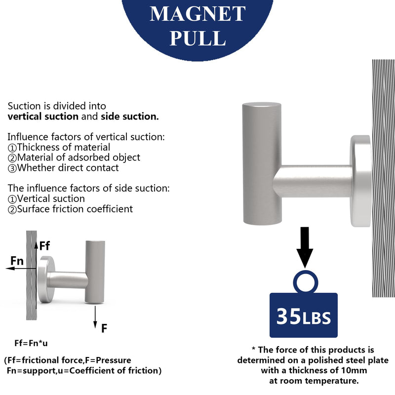 Magnetic Hooks Coat Magnet Hooks for Hanging,Magnetic Hooks Heavy Duty with Rare Earth Neodymium for Pot Holder,Grill,Refrigerator,Home,Kitchen,Workplace or Office.Pack of 2,Silver Silver 2pcs 1.78in