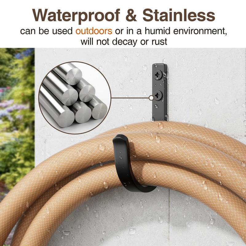 Wall Hooks for Hanging Towel/Coat - 22LB Screw in Metal Hanger Wall Mount, for Outdoor, Closet, Door, Bathrooms, for Backpack, Robe, Black 5 Pack