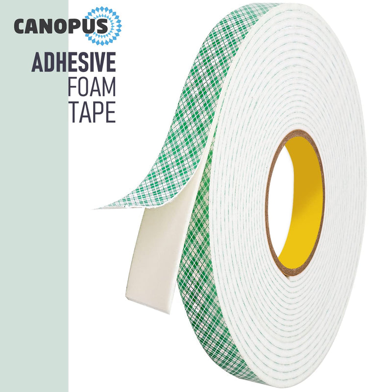 CANOPUS Double Sided Foam Tape for Craft and Card Making Projects, Heavy Duty Adhesive Mounting Tape 4016 (0.5in x 36yd) 0.5inx36yd