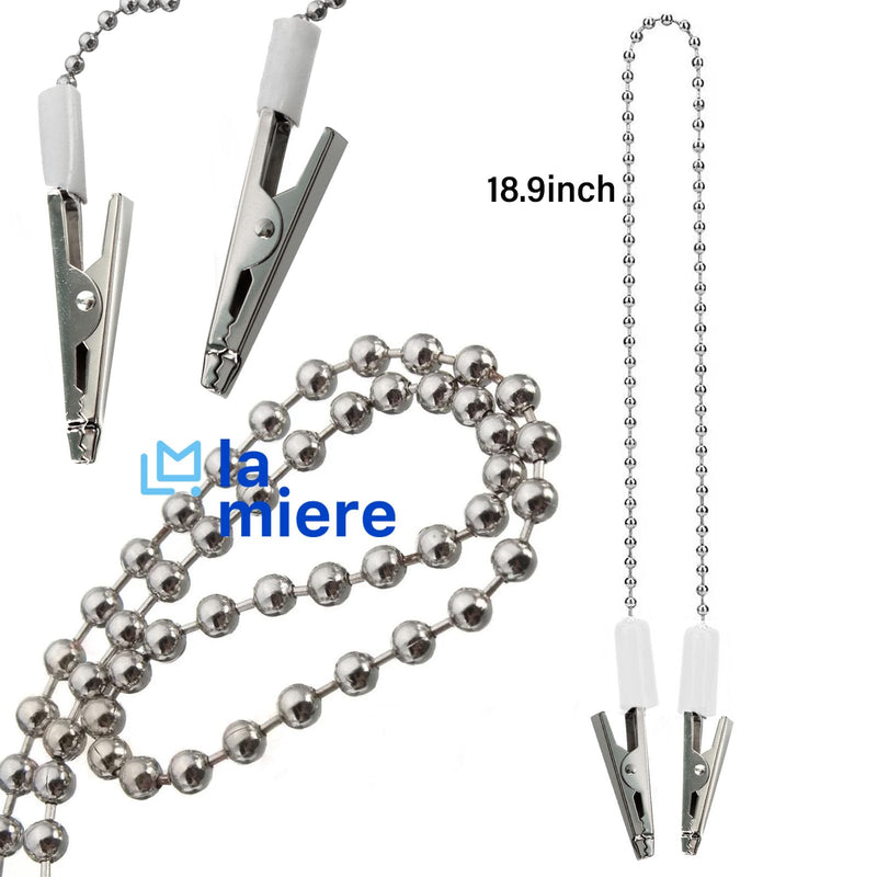 Dental Bib Ball Chain with Clips on Both Ends (Pack of 3), Napkin Holder Adjustable Tattoo Bibs Holder, Light & Portable - Length 18.9",Silver Silver