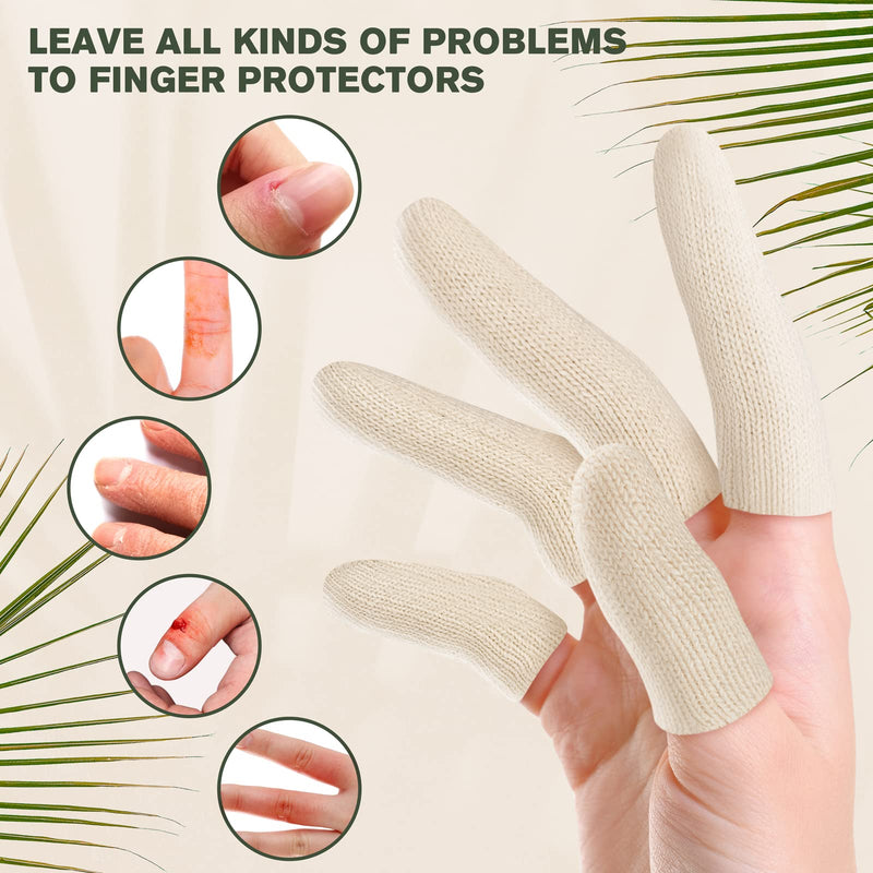 Evridwear 20PCS Premium Cotton Comfort Cushion Finger Toe Thumb Cot Sleeves Protect Fingertips Hand Eczema Skin Cracking Calluses Wicks Moisture Jewelry Clean Smudges (Short Length) 20 Count (Pack of 1)