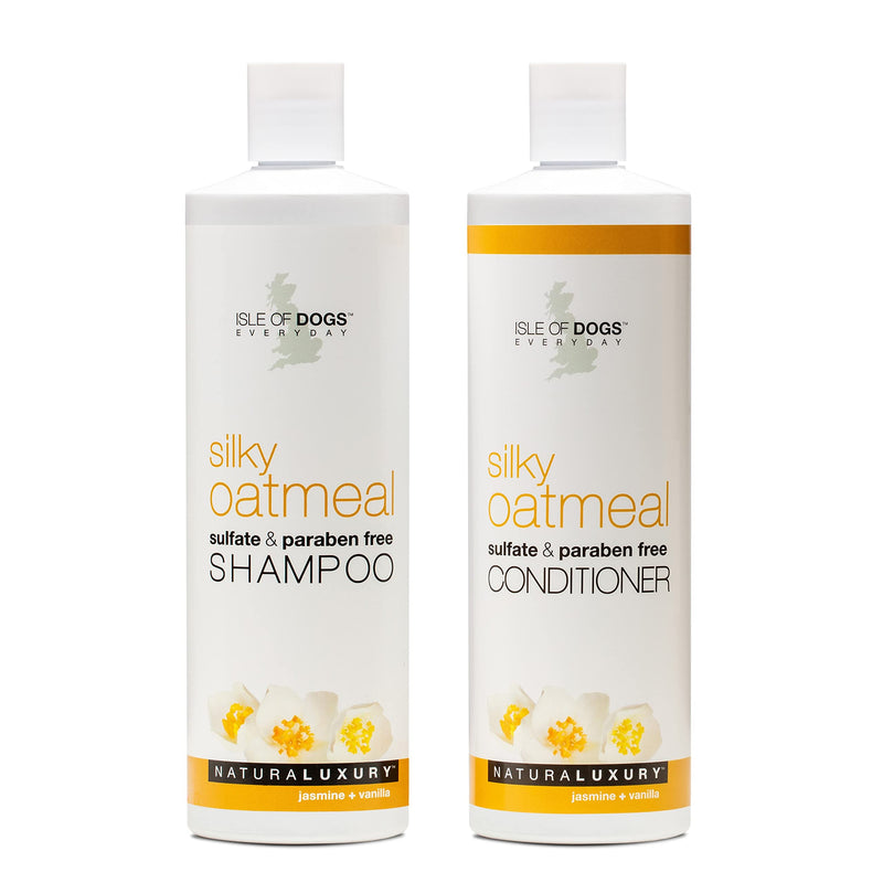 Isle of Dogs - Everyday Natural Luxury Silky Oatmeal Conditioner - Jasmine + Vanilla - Sulfate & Paraben Free Formula - Conditioner With Oatmeal & Jojoba Oil For A Silky Coat - 1 Gal, 16 Fl Oz - PawsPlanet Australia