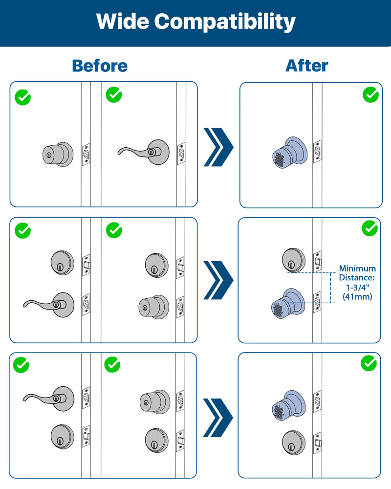 Door Knob with Keypad, Door Lock with Code, Keyless Entry Keypad Door Locks with Handle for Front Door Garage Home Apartment, Satin Chrome 1 Pack