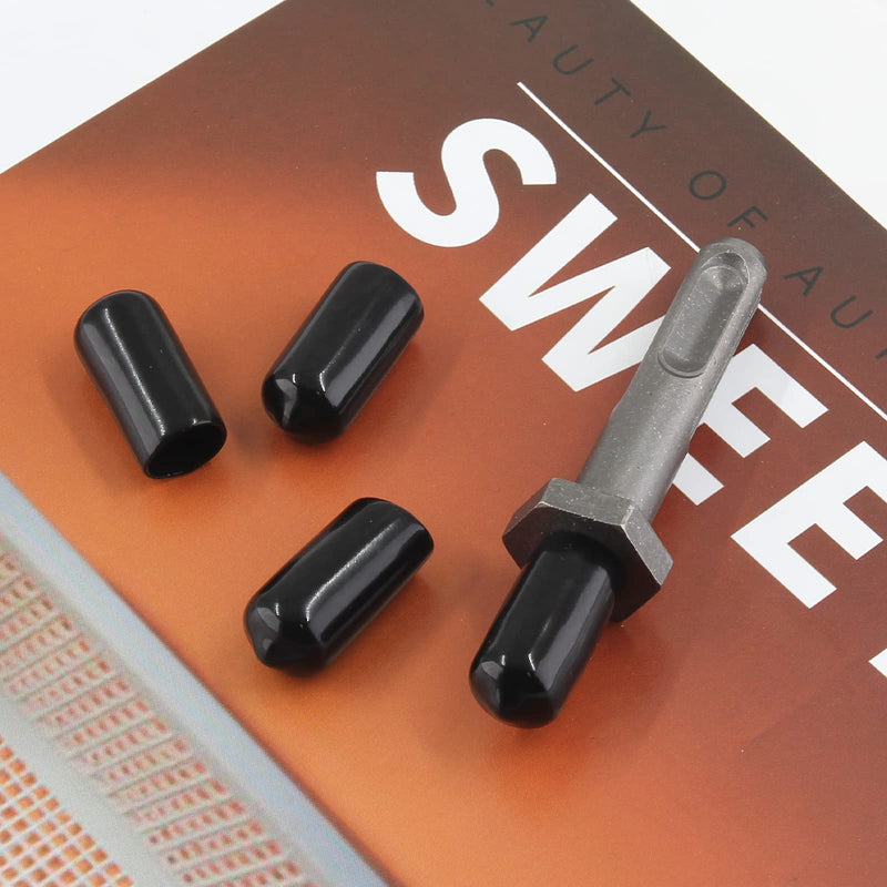 Litoexpe 50 Pieces Round Rubber End Caps, Black Vinyl Cover Flexible Screw Thread Protectors, (3mm, 5mm, 6.5mm, 8mm, 9.5mm) 5 Sizes