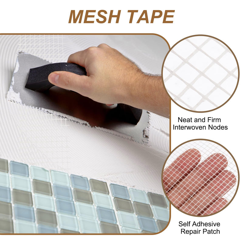 PATIKIL Drywall Repair Mesh Tape, 6 inch x 328 ft Fiberglass Repair Patch Self-Adhesive Dry Wall Joint Tape 6 Mesh Wall Hole Crack and Seam Patch, White 6 inch x 328 Feet