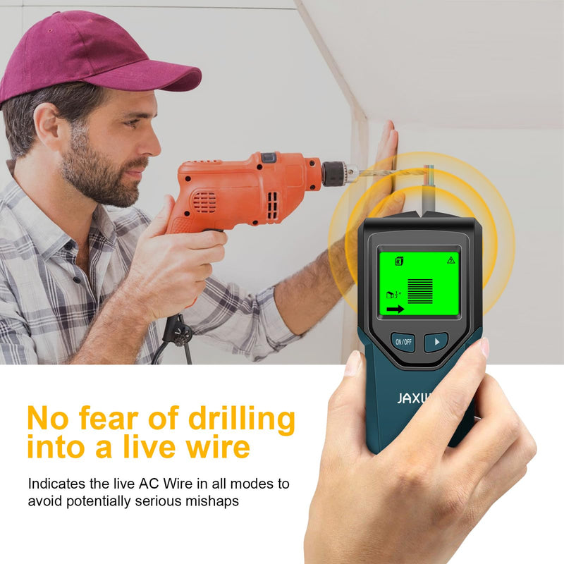Stud Finder Wall Scanner - 5 in 1 Stud Finder Tool w/Smart Chip and HD LCD Display, Stud Detector Beam Finders for the Center and Edge of Wood AC Wire Metal Studs Joist Pipe (oceanic)