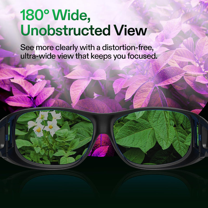 VIVOSUN Grow Room Glasses, Indoor Hydroponics LED Grow Light Glasses, Anti-UV Glasse for Visual Eye Protection, 2pcs Grey 2-Pack