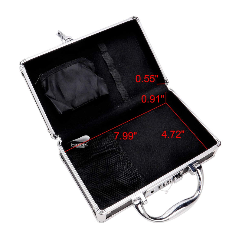 Vaultz Medicine Safe Case w/Combination Lock - Pack of 1 Cases, 8.35 x 5 x 2.5" - Black