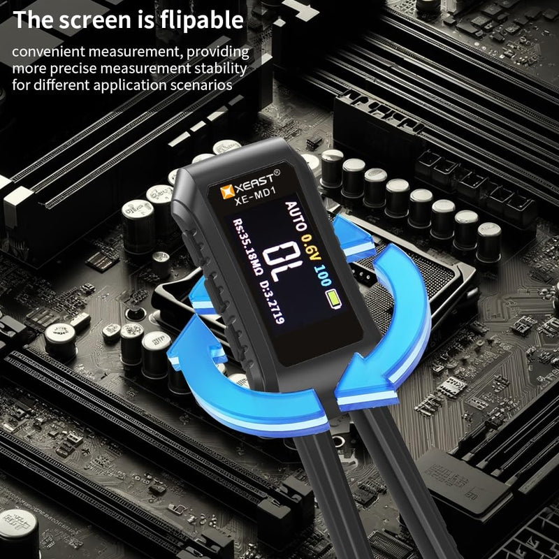 10KHz LCR Meter Tweezer Digital Smart SMD Tester Mini ESR Meter, Capacitance Inductance Continuity Resistor Voltage Diode Tester 9999 Count Electronic Component Analyze Portable Tools