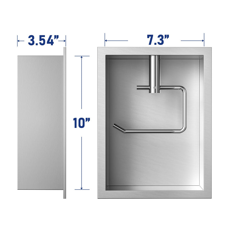 Tile Ready Toilet Paper Holder, in Wall Toilet Paper Niche, Tile in Toilet Roll Holder for Bathroom Remodel (Polished Roll Shaft) Polished Roll Shaft