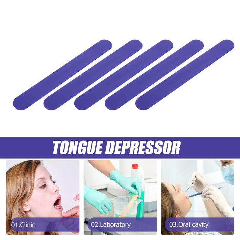 25pcs Spatula Depressors Bulk Plastic Stirring Sticks Plastic Sticks Oral Cavity Depressors Clinic 14.5X1.8CM Dark Blue