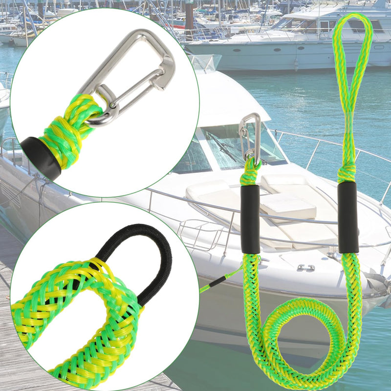 Boat Bungee Dock Lines Marine Mooring Rope with Stainless Steel Clip Bungee Cord Docking Lines for Boat Bungee Docking Ropes for Kayak,Pontoon,Canoe (Green-2) Green-2