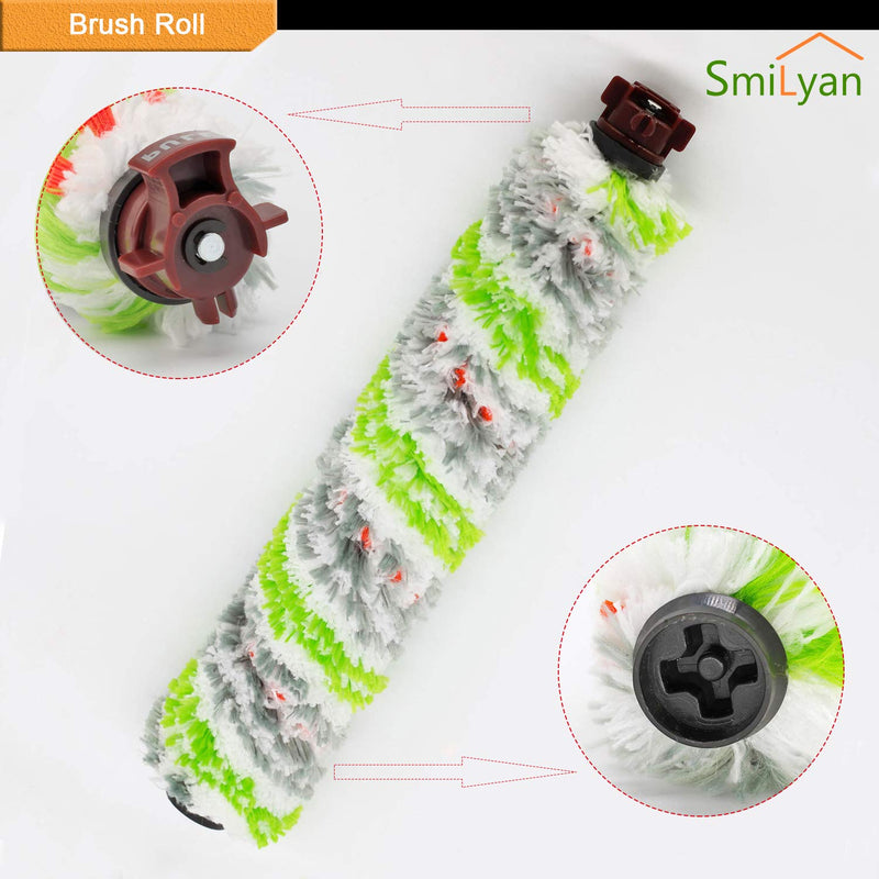 Smilyan Replacement Parts for Bissell CrossWave Pet Pro 2306A & CrossWave 1785 Series, 3 Pack 2460 Multi-Surface Pet Pro Brush Rolls + 3 Pack 1866 Vacuum Filters，Compare to Part 1613568, 1608684 3+3 GREEN