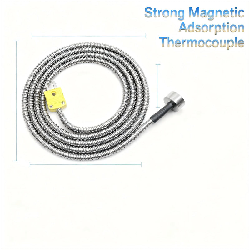 Strong Magnetic Adsorption Tube Shielded Wire Type K Thermocouple | 59-inch, Temperature Range 32~845℉