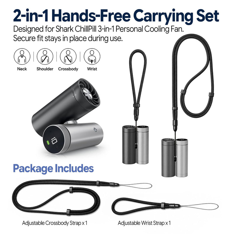 2-Pack Adjustable Crossbody Strap and Wrist Strap for Shark ChillPill Fan