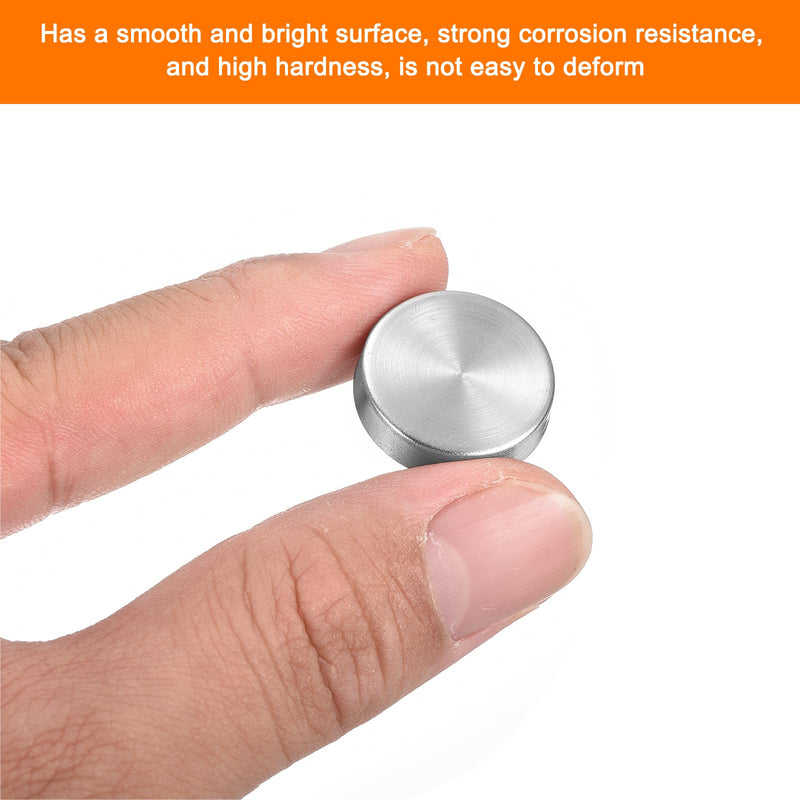 uxcell 24 Pcs Screw Covers Caps, 304 Stainless Steel Mirror Screws Decorative Caps Cover Nails, Mirror Screws Fasteners for Sign Advertising Hardware Construction, 20mm Diameter, Silver