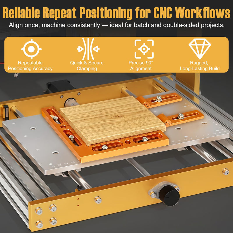 CNC Positioning Side Clamps Kit, Aluminum Alloy Vise, Adjustable Clamp for 3018 4040 CNC Router, T-Slot, Perforated & T-Track Table, Milling, Engraving, Woodworking, Metalworking, Acrylic & DIY