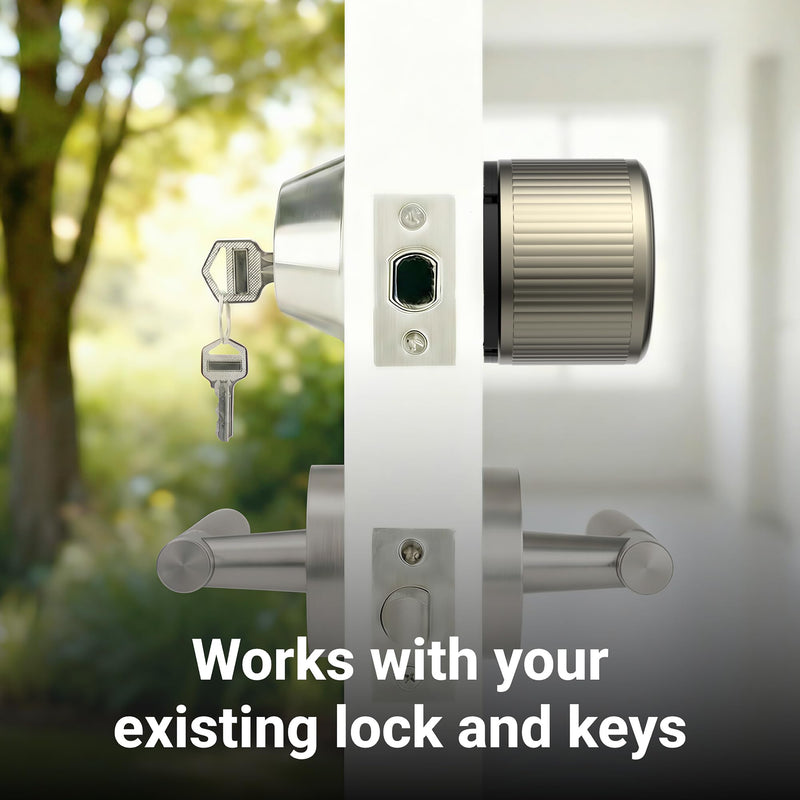 Retrofit Smart Lock for Existing Deadbolt, Built-in Wi-Fi Champagne gold