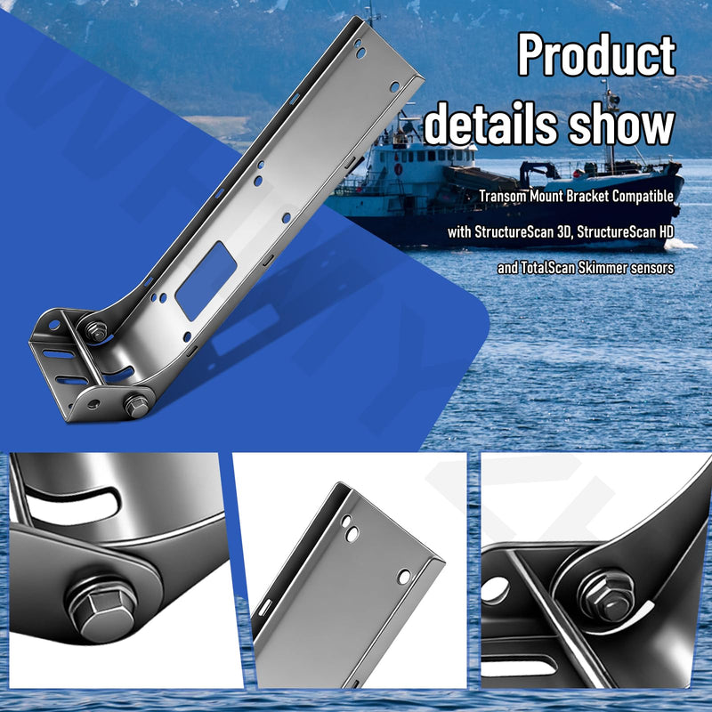 000-12603-001 Transom Mount Bracket Compatible with StructureScan 3D, HD & TotalScan Skimmer Transducers