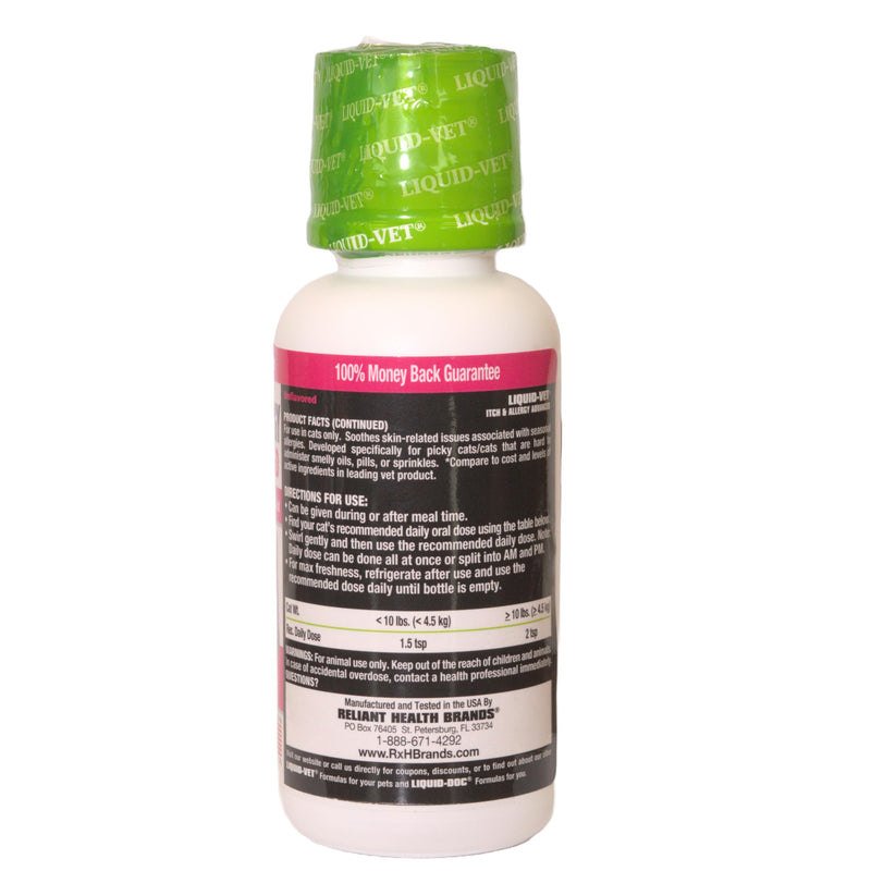 by Cool PET Holistics Feline Itch & Allergy Advanced Formula, Plain, 8 oz Unflavored - PawsPlanet Australia