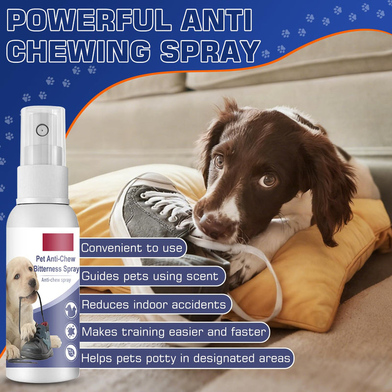 Nupec Anti-Chew Bitter Dog Spray, Natural Ingredients No Chew Spray for Dogs, No More Marking Stops Barking, Nibble, Jumping Up, Food Stealing, Anti Chew Spray for Dogs and Cats（Blue）