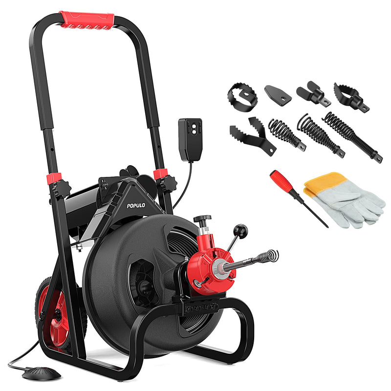 POPULO 8-Piece Drain Snake Drill Attachment - Tackle Any Clog with Precision,Commonly Used in POPULO 50FT-100FT AC Drain Cleaning Machine,Suitable for 5/16-inch to 3/4-inch Drain Snake Cable