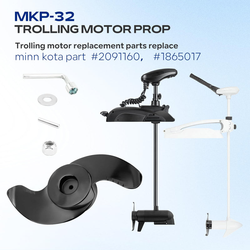 MKP-32 Weedless Wedge 2 Prop Compatible with Minn Kota 3-5/8" Motor Diameter, #2091160#1865017 Trolling Motors Prop Fit for Minn Kota Trolling Motor Replacement Parts