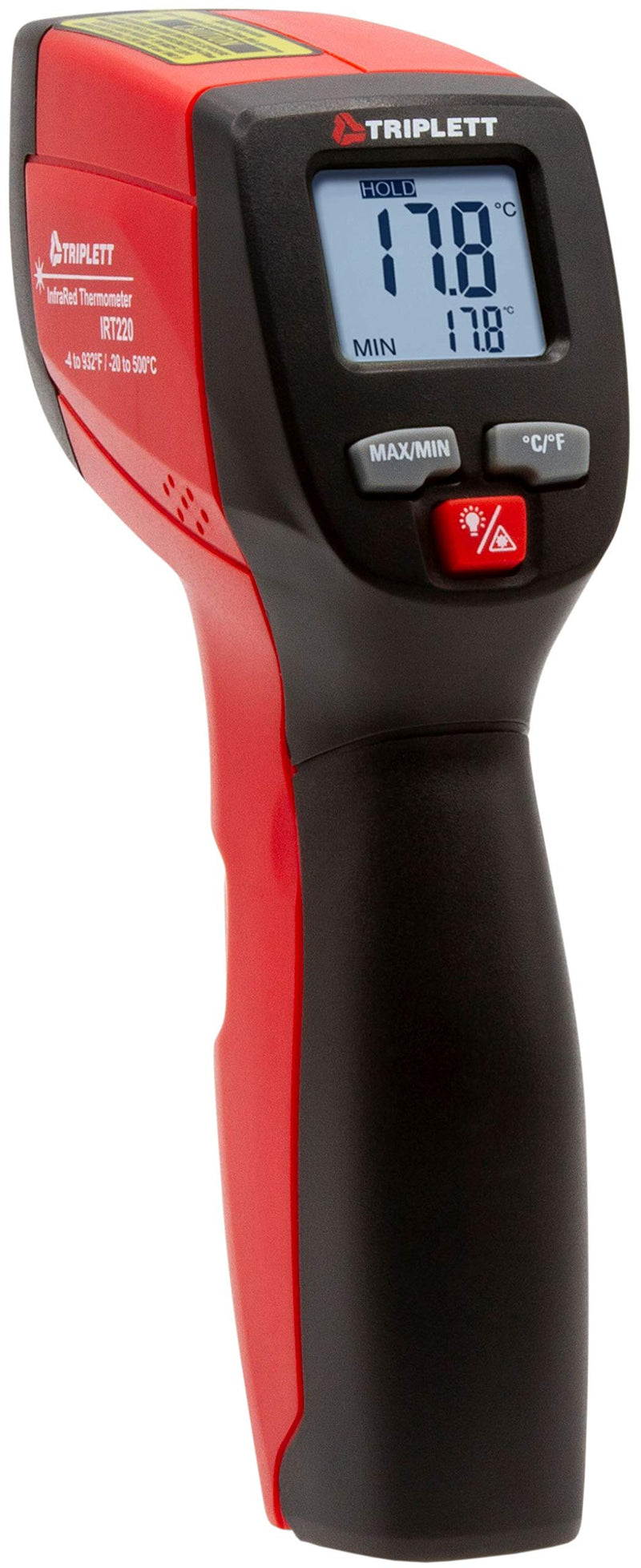 Triplett IRT220 Non-Contact 12:1 Infrared Thermometer, -4 to 932°F (-20 to 500°C) Standard