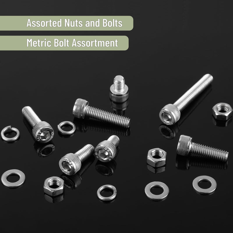 Mr. Pen- Nuts and Bolts Assortment Kit, 120 pcs, Stainless Steel, M6 Screws (7 Sizes 10-35mm)Hex Socket Head Cap Screws Assorted Nuts and Bolts, Nut Bolt and Washer Assortment, Bolt and Nut Assortment
