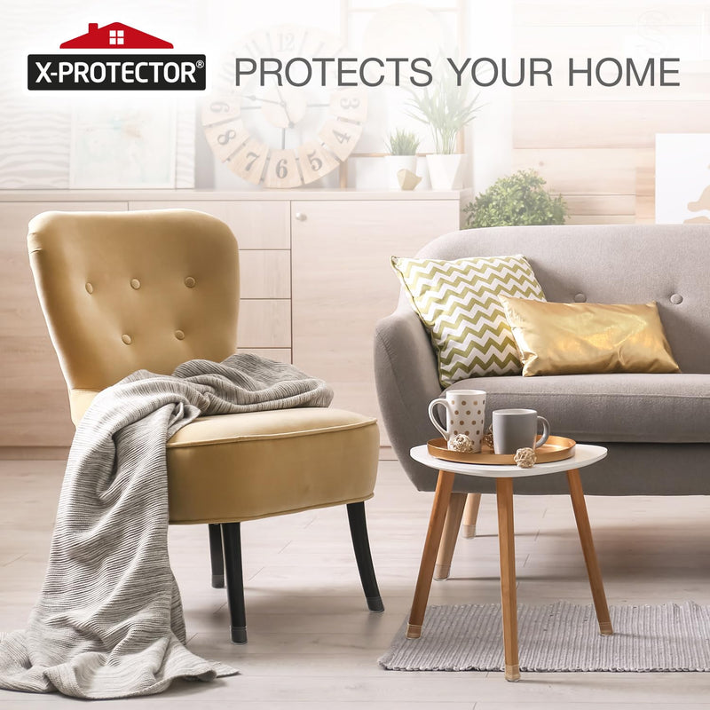 X-Protector Silicone Chair Leg Floor Protectors with Non-Slip Furniture Pads - 32 PCS 1.3" - 2" - Anti-Slip Chair Leg Covers - Non-Skid Furniture Leg Caps - Furniture Pads for Hardwood Floors! 32 Clear Non-Slip Cups (1.3 - 2")