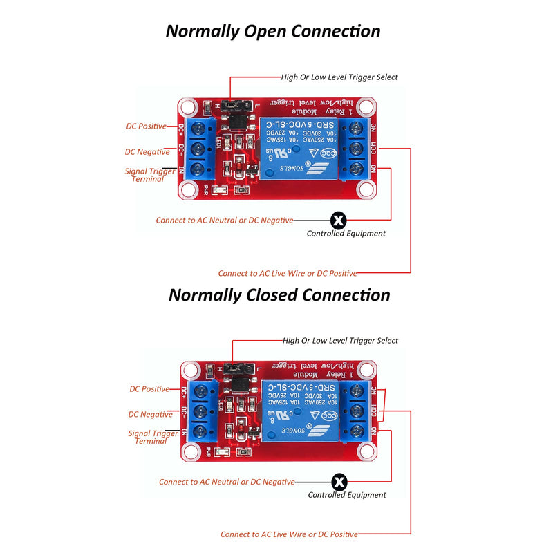DIANN 12pcs DC 5V Relay Module 1 Channel Relay Board with Optocoupler Support High/Low Level Trigger