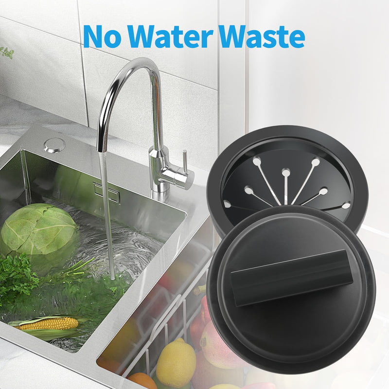 3 Inch Garbage Disposal Splash Guard with Garbage Disposal Cover for Sink, Rubber Garbage Disposal Drain Cover and Food Waste Disposal Splash Guard for Whirlaway, Waste King, and GE Models Black 1+1
